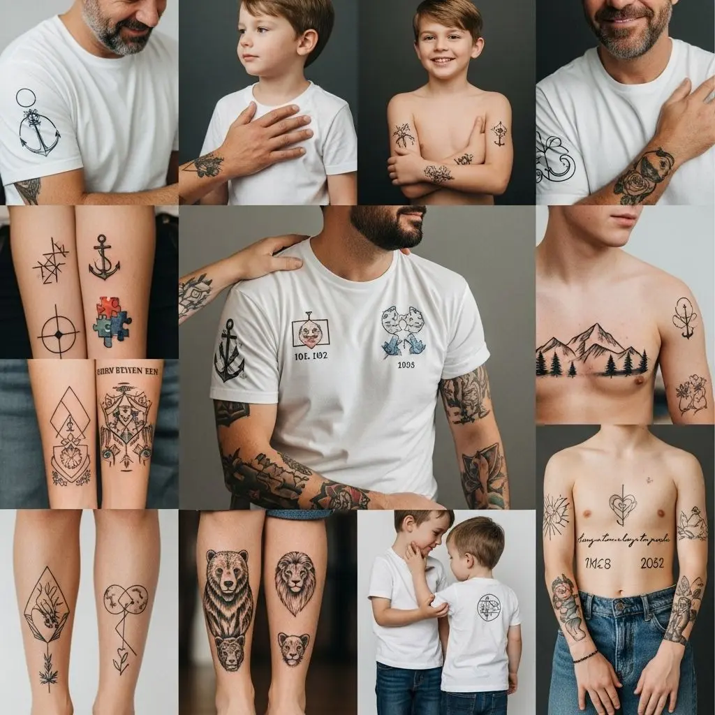 Discover meaningful father-son tattoos, their symbolism, styles, placement tips, and answers to common questions.