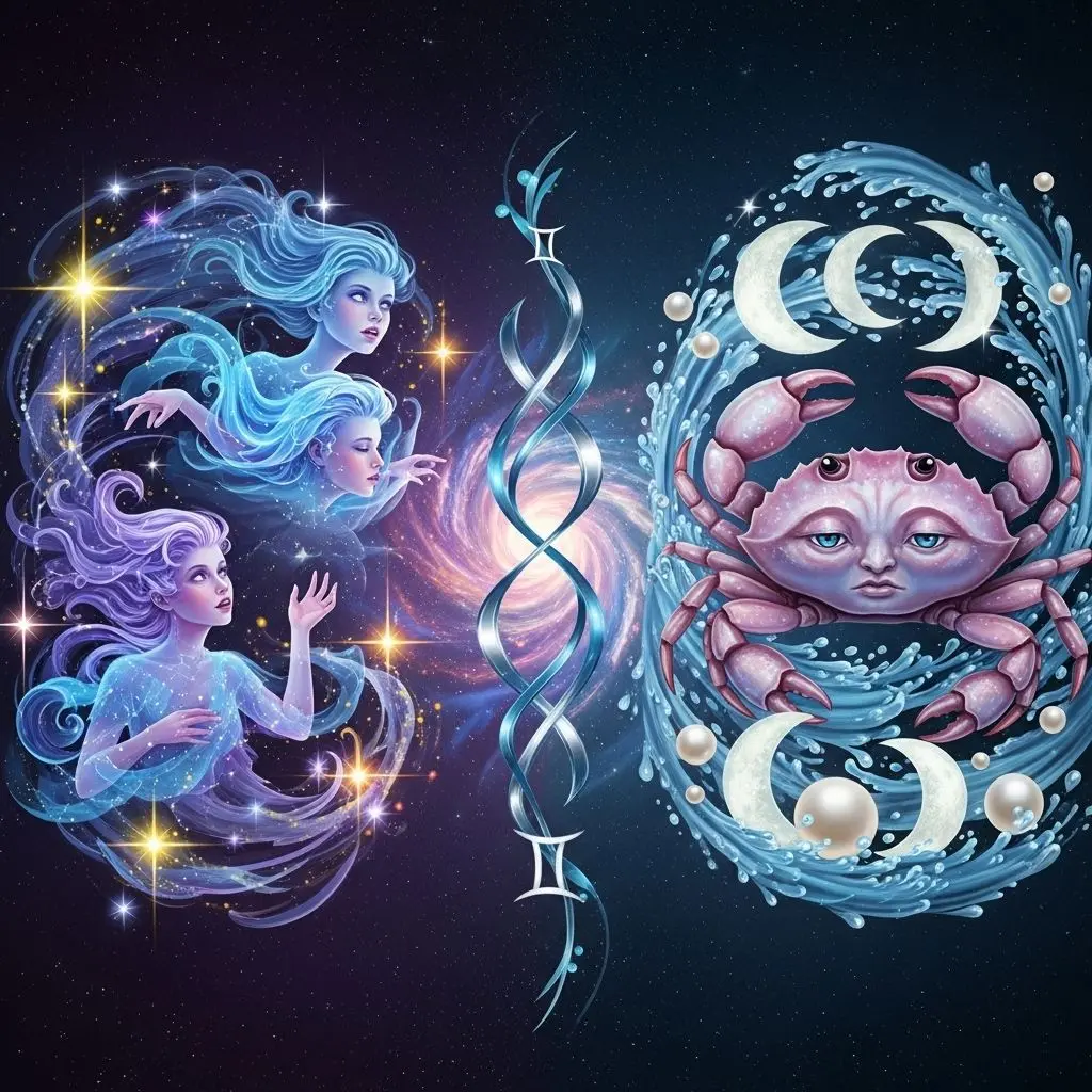 Learn how Gemini and Cancer balance intellectual curiosity and emotional depth in love, friendship, and life.