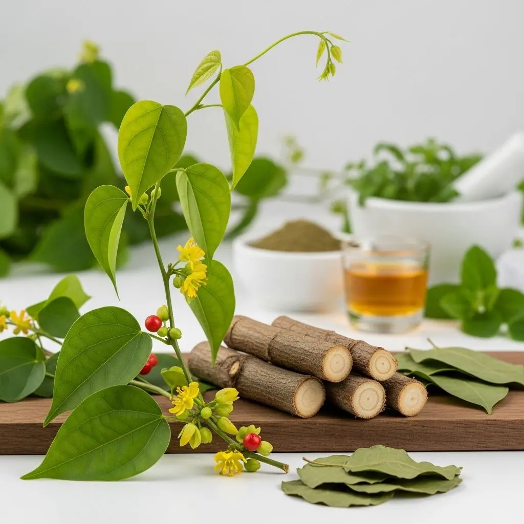 Explore the science-backed health benefits, Ayurvedic uses, and safety considerations of Giloy, an ancient medicinal herb revered for wellness.