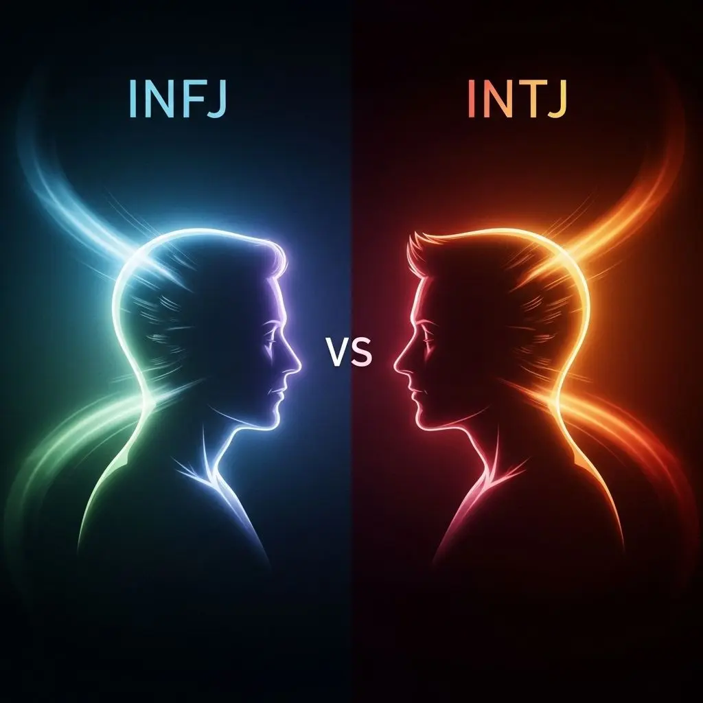 Explore the distinctive traits, strengths, and conflicts between INFJ and INTJ personalities in relationships and friendships.