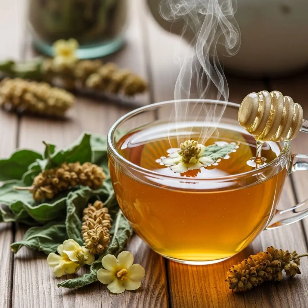 Discover the remarkable health benefits of mullein tea, its traditional uses, scientific evidence, side effects, and brewing guide.