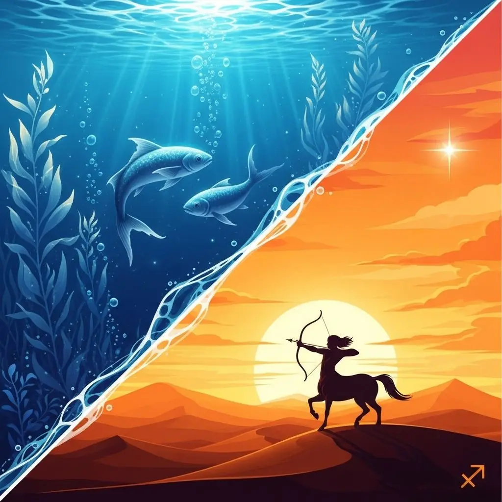 Dive into the complex and colorful dynamics between Pisces and Sagittarius in love, marriage, friendship, and everyday life.