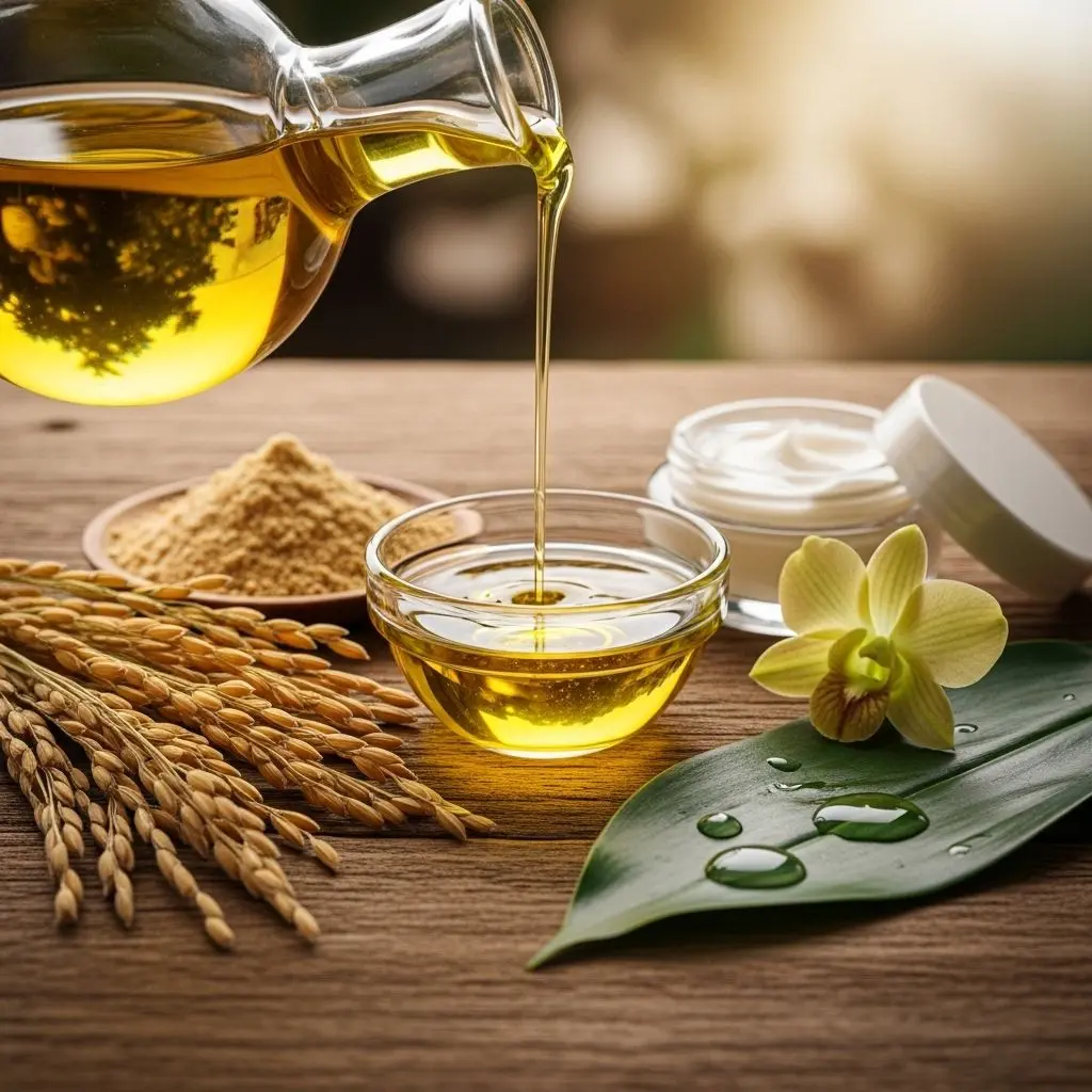 Unlock the hydrating, anti-aging, and fortifying powers of rice bran oil for radiant skin, stronger hair, and enhanced health.