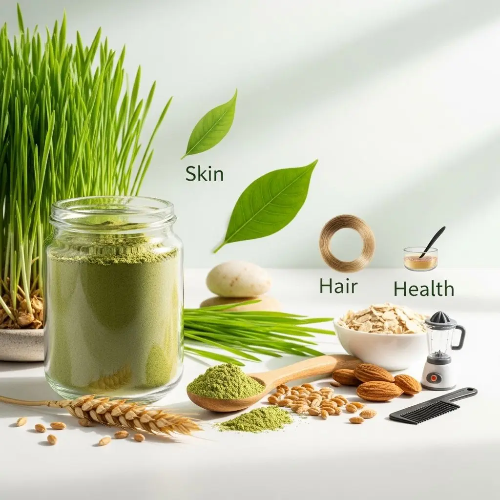 Unlock radiant skin, strong hair, and vibrant health with wheatgrass powder – nature’s powerhouse of chlorophyll, vitamins, and antioxidants.