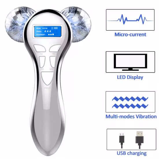 4D Microcurrent Face Massager Roller