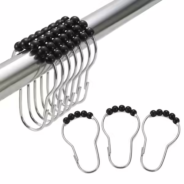 Amazer Shower Curtain Hooks – Black