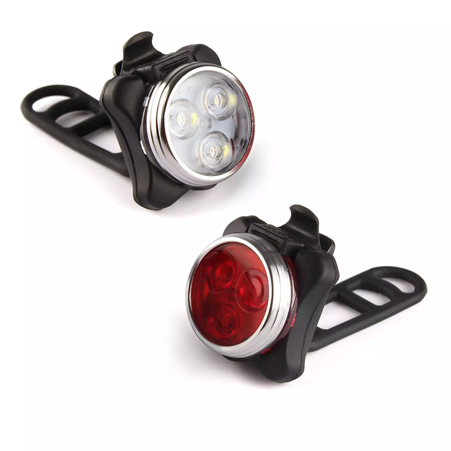 Ascher USB Rechargeable Bike Light Set