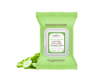 Babo Botanicals 3-In-1 Face, Hand & Body Cleansing Wipes