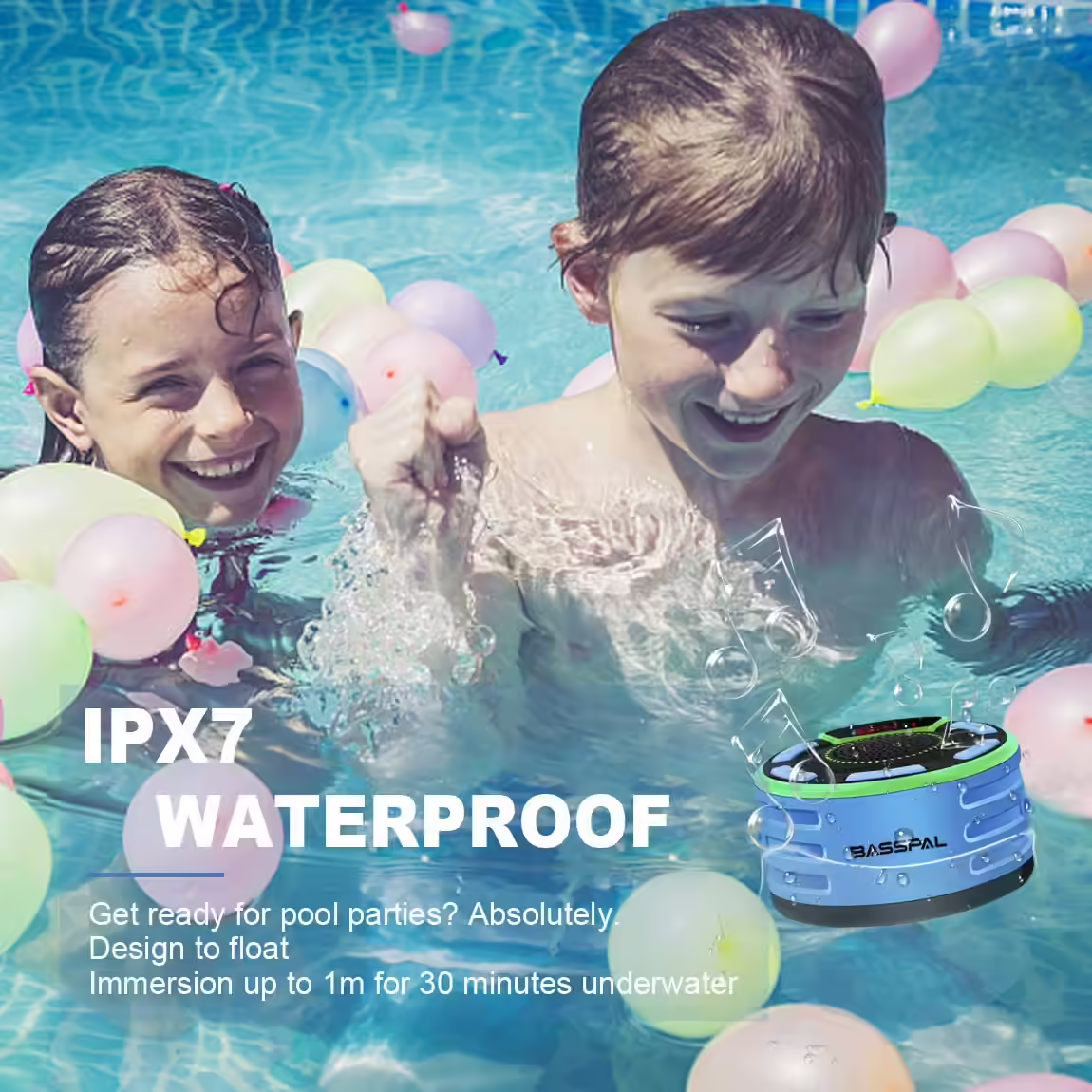 BassPal Bluetooth Shower Speaker With FM Radio