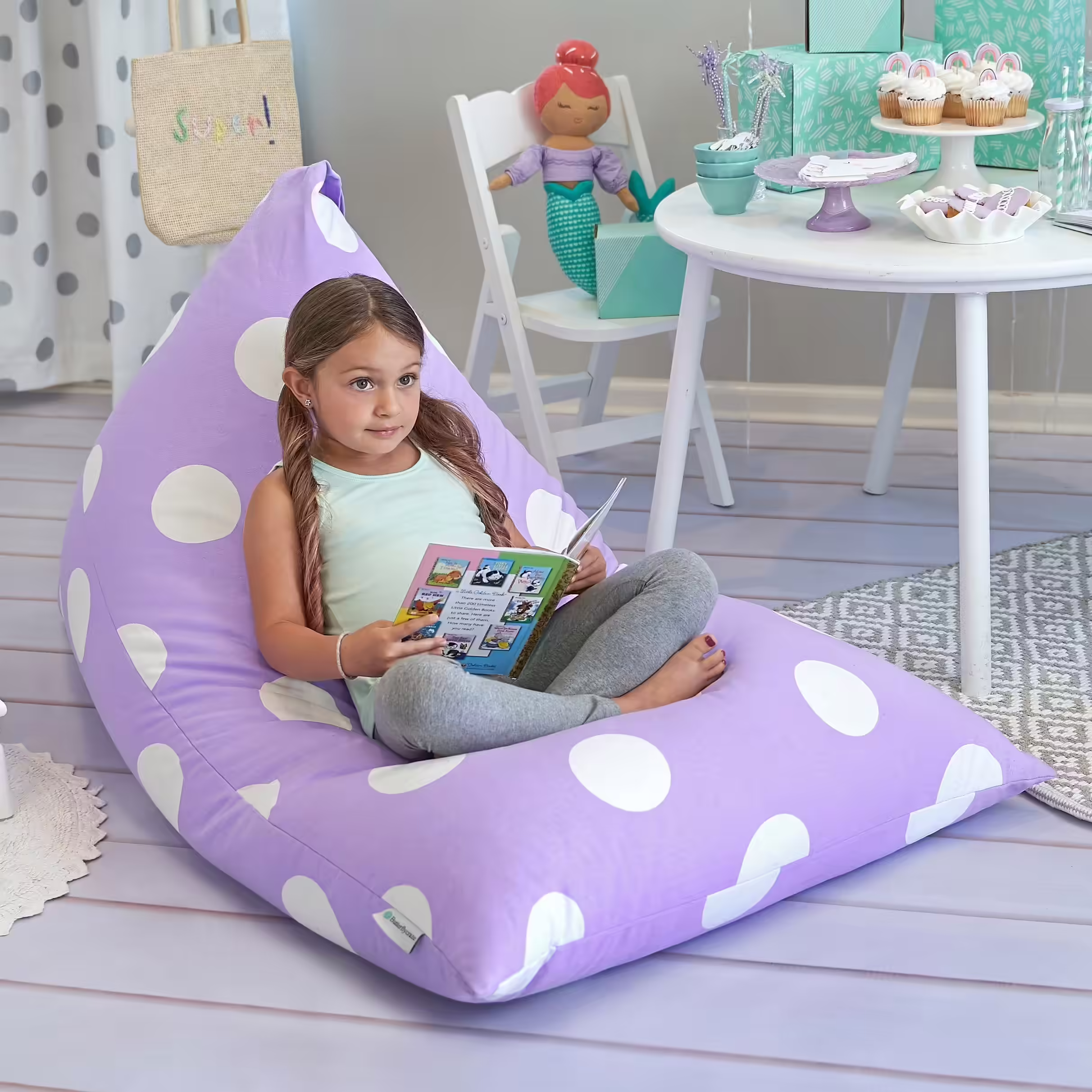 Butterfly Craze Stuffed Animal Storage Bean Bag Chair
