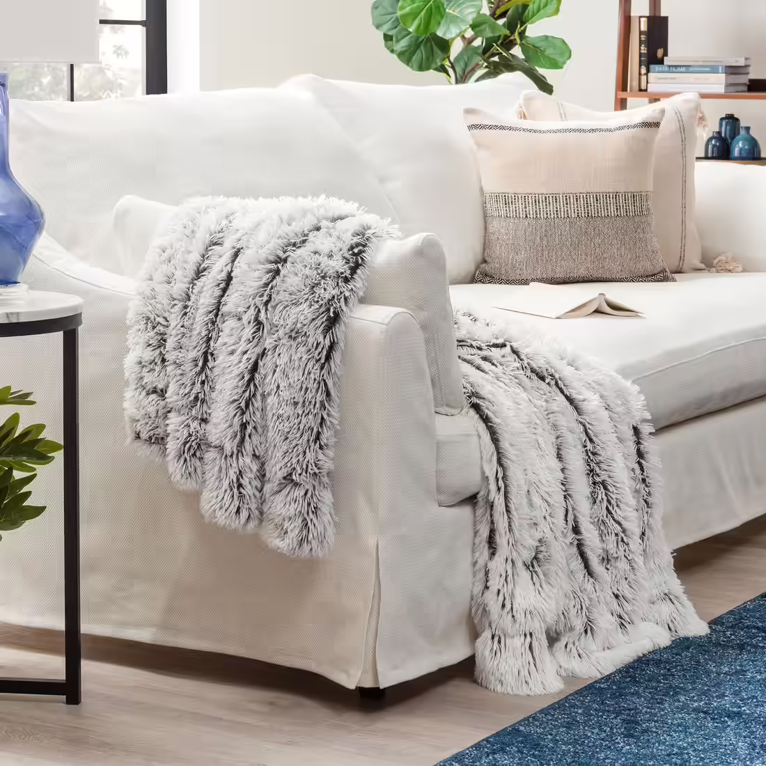 Chanasya Shaggy Longfur Faux Fur Throw Blanket