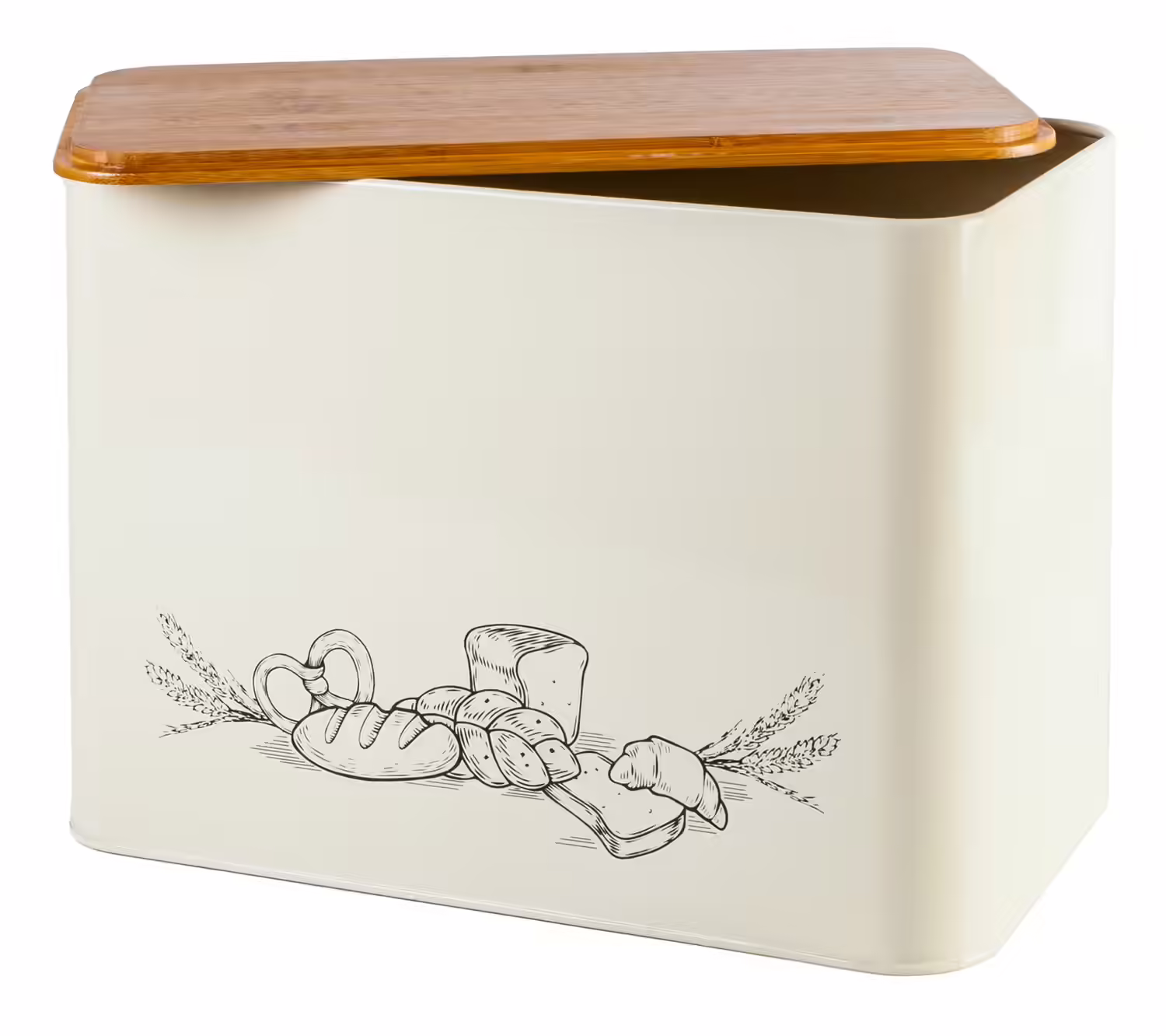 Cooler Kitchen Vertical Bread Box With Eco Bamboo Cutting Board Lid