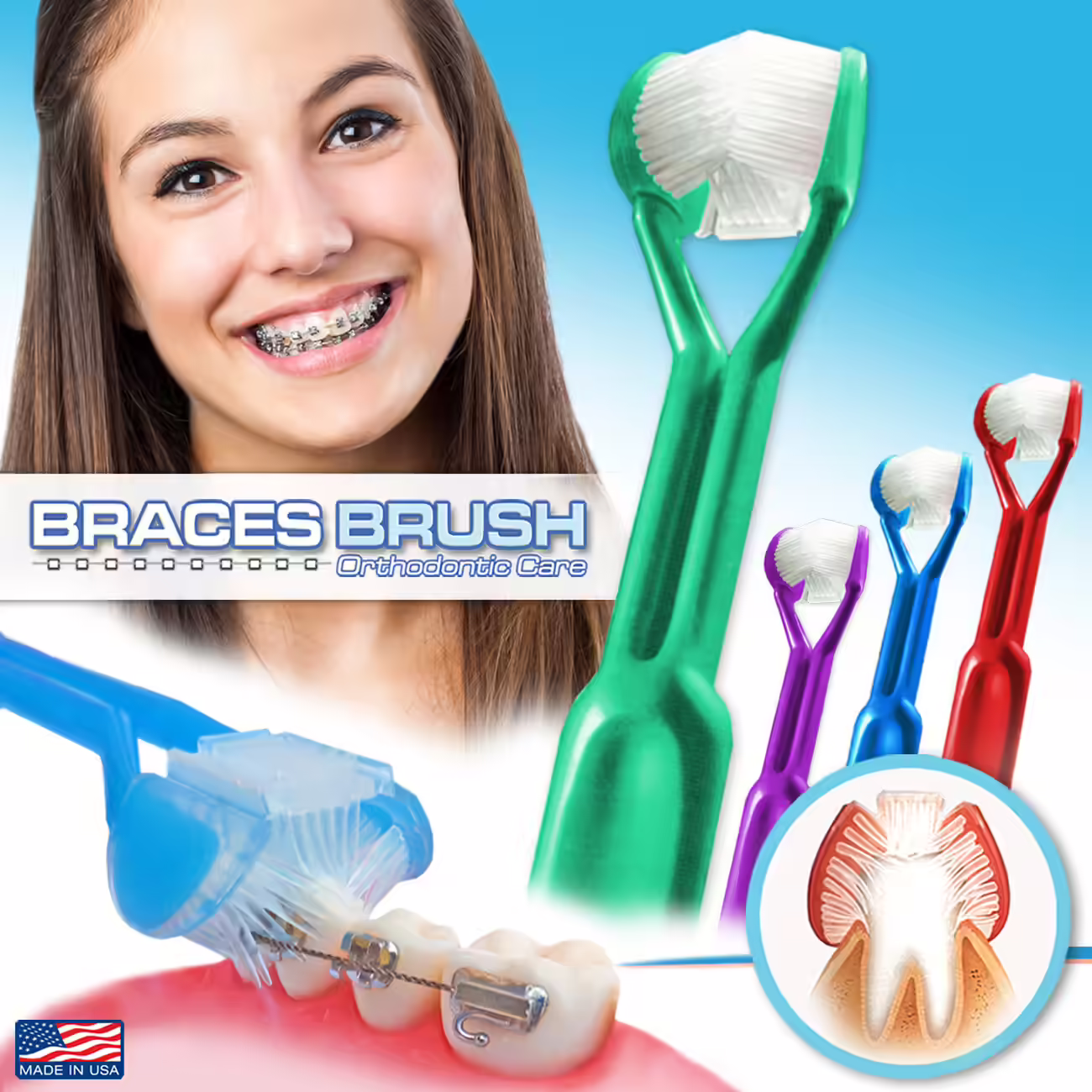 DenTrust Three-Sided Braces Toothbrush