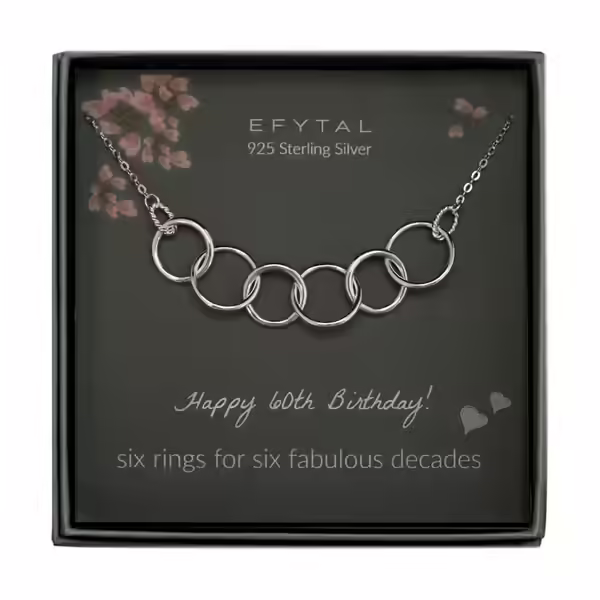 Efytal Happy 60th Birthday Necklace For Women
