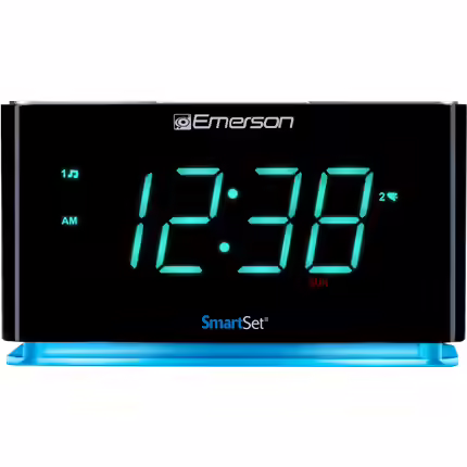 Emerson Smart Set Alarm Clock Radio With Bluetooth Speaker