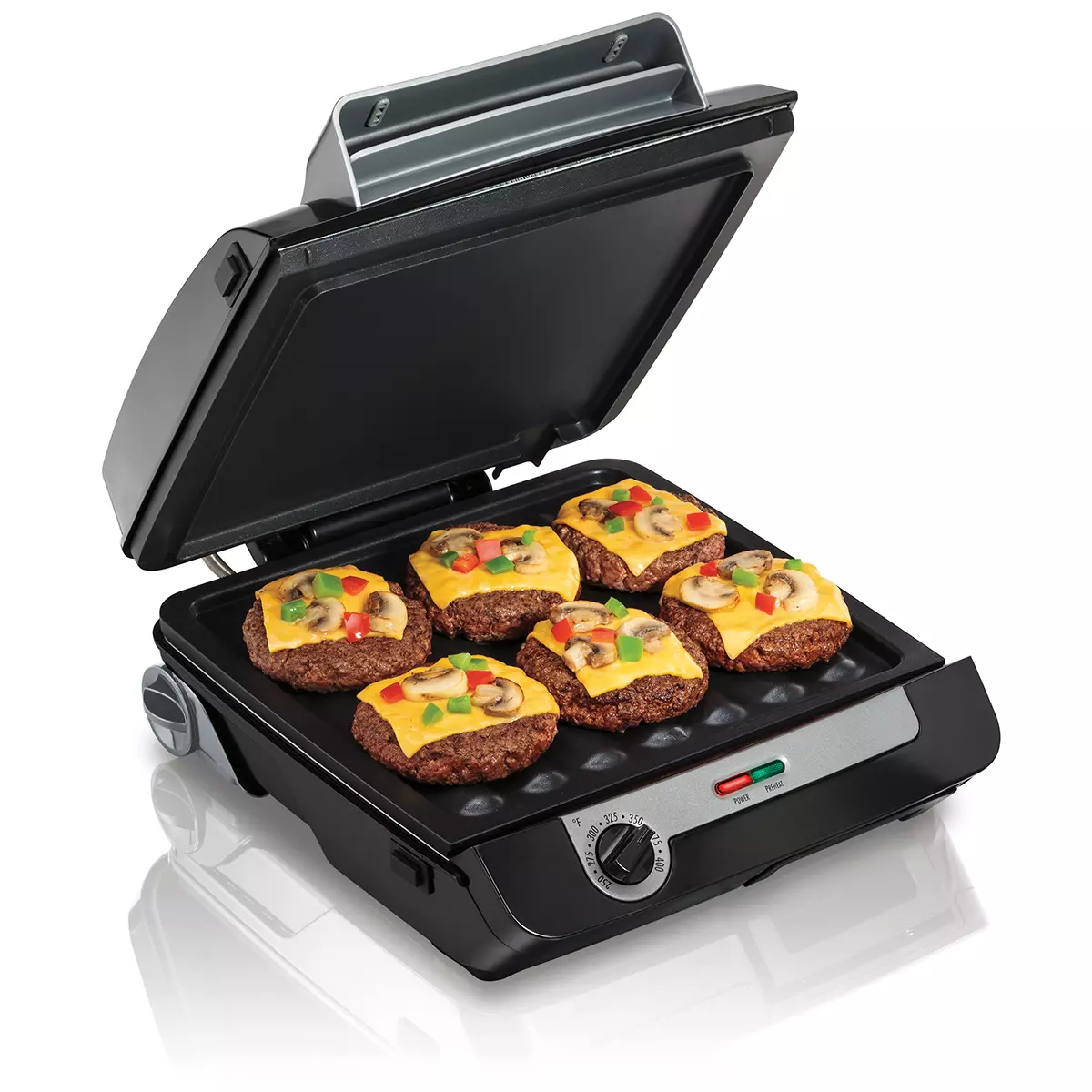 Hamilton Beach 4-in-1 Indoor Grill & Electric Griddle Combo with Bacon Cooker