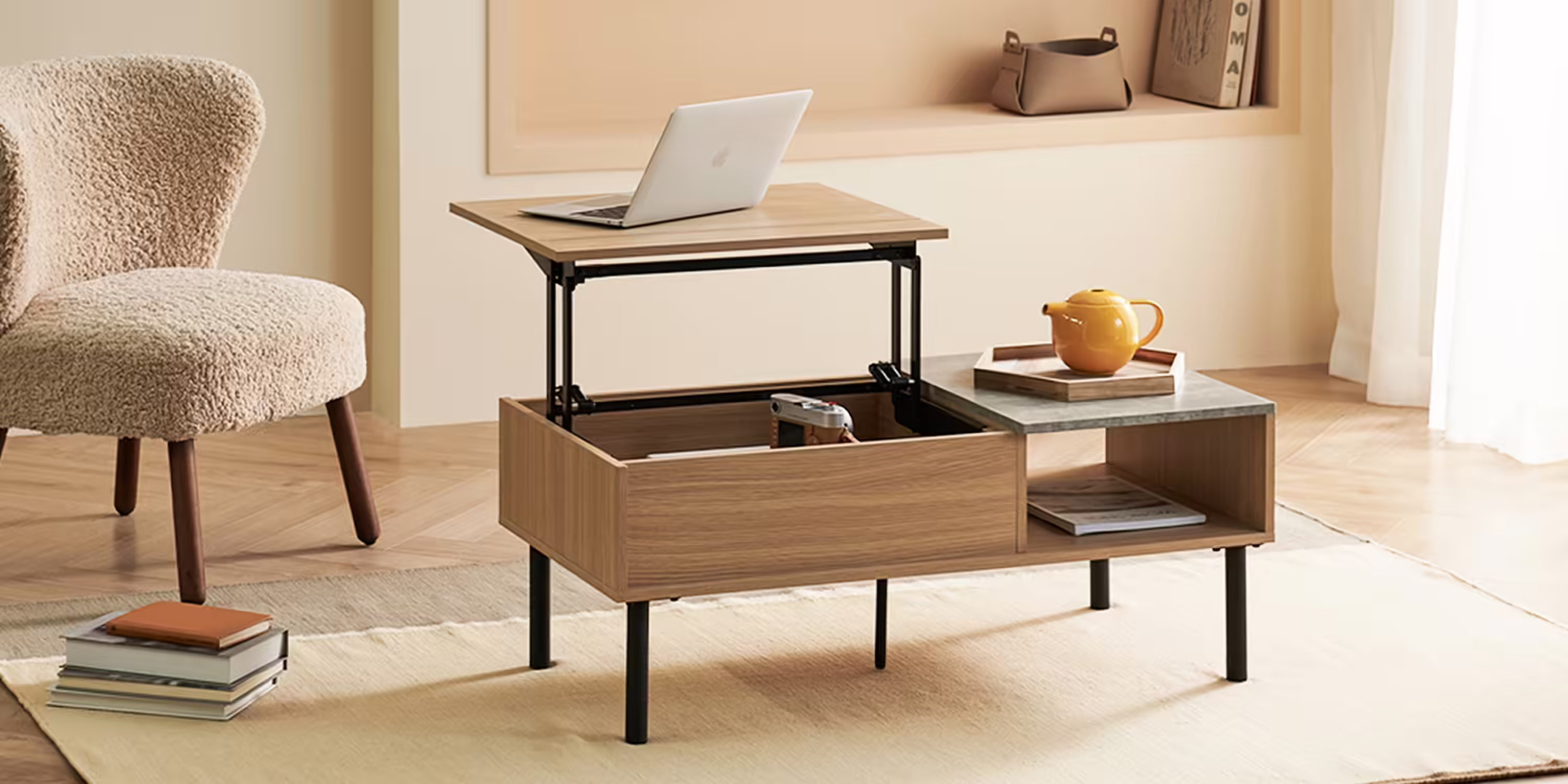 Harmati Lift-Top Coffee Table With Storage