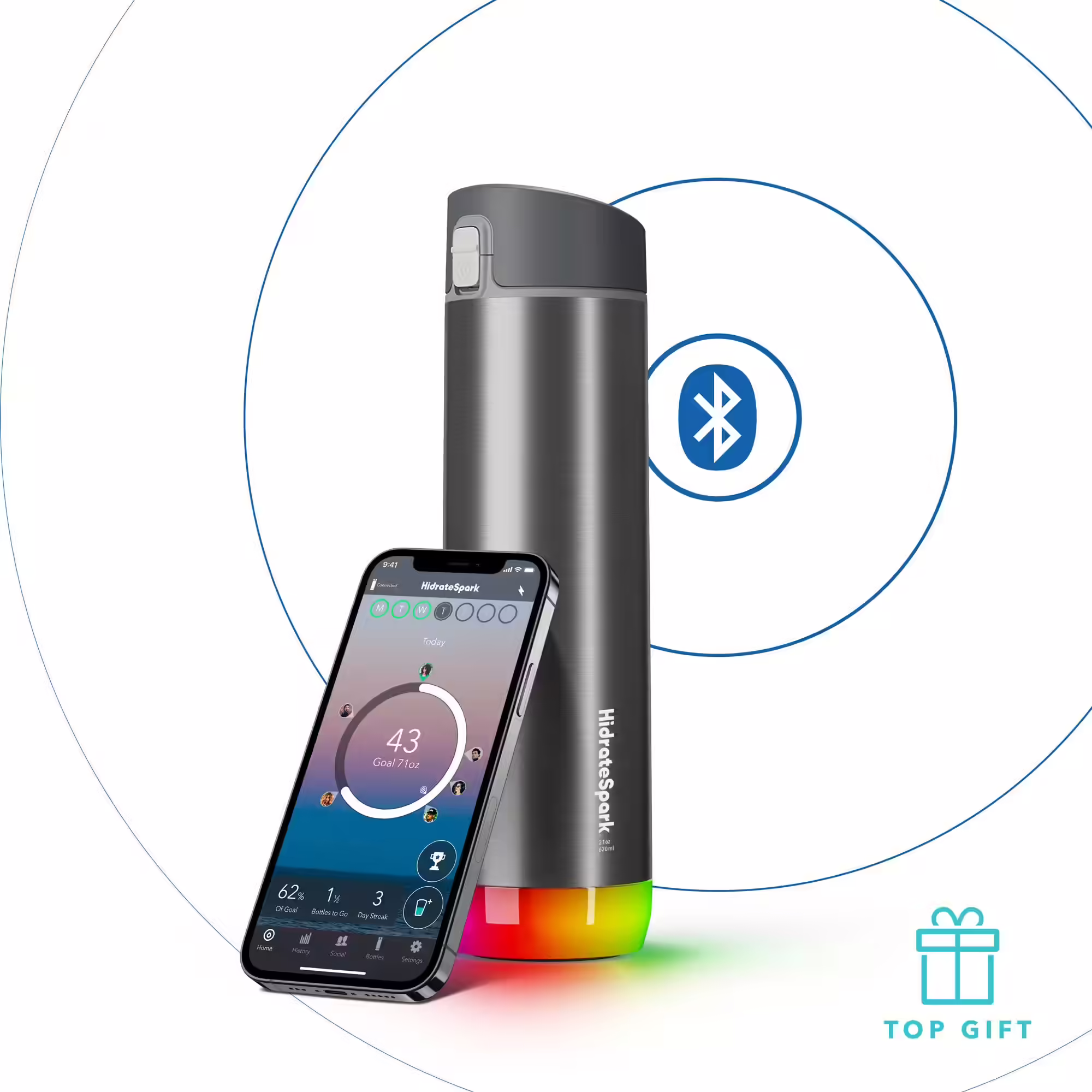 HidrateSpark Steel Smart Water Bottle