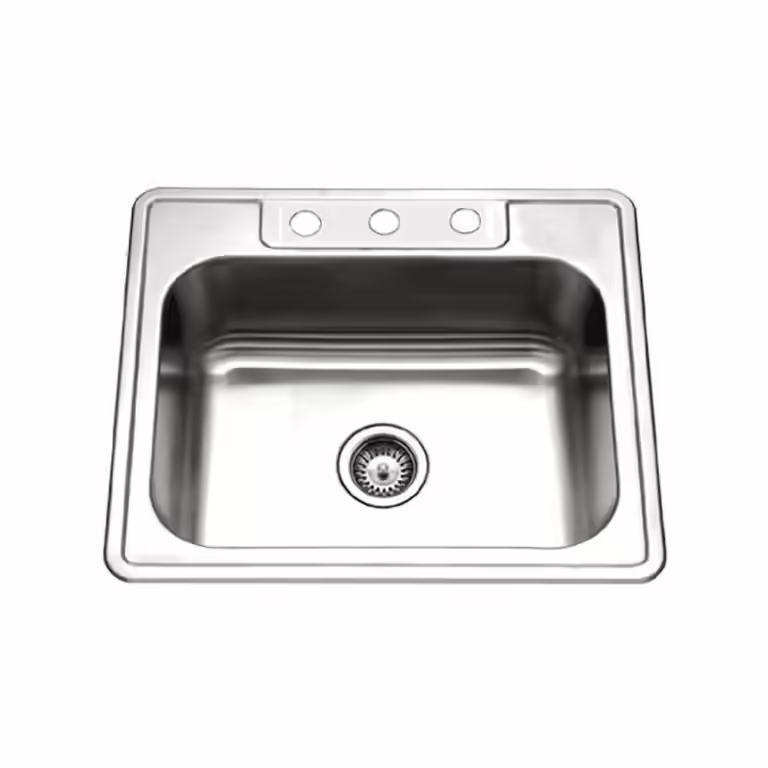 Houzer 2522-8BS3-1 Glowtone Series Topmount Single Bowl Kitchen Sink