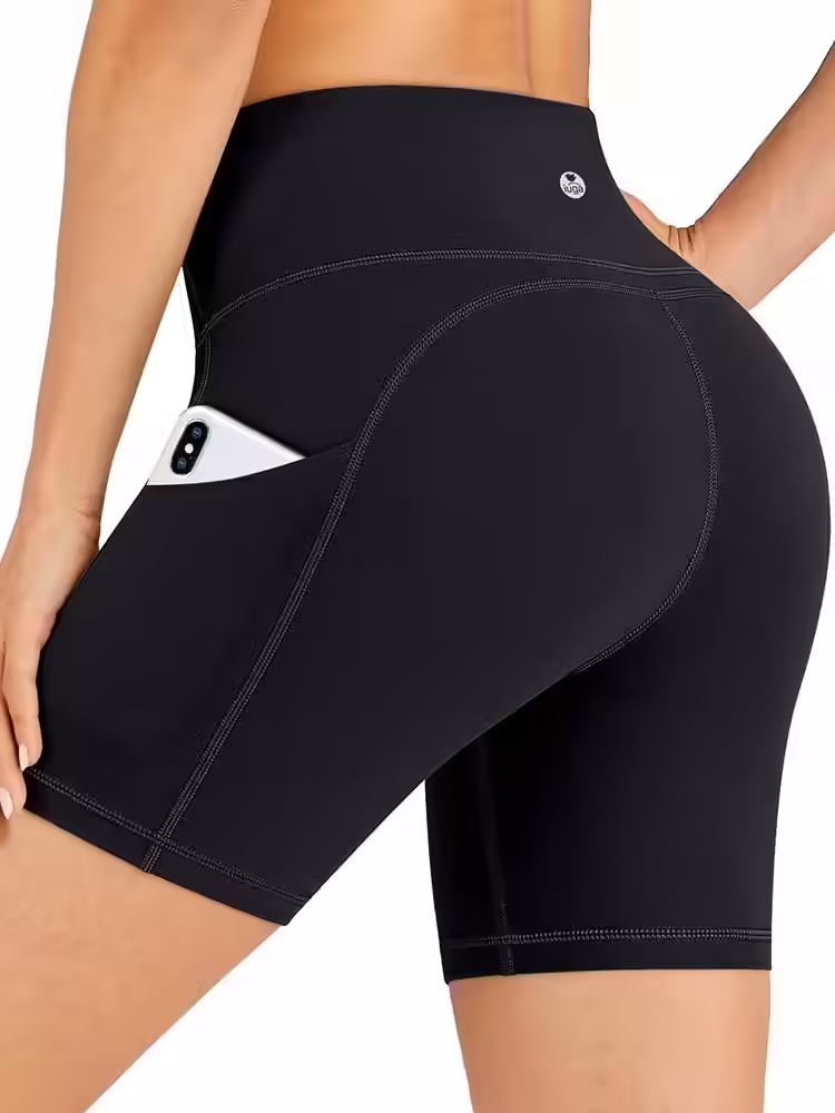 Iuga Women’s Workout Shorts with Tummy Control and Side Pockets