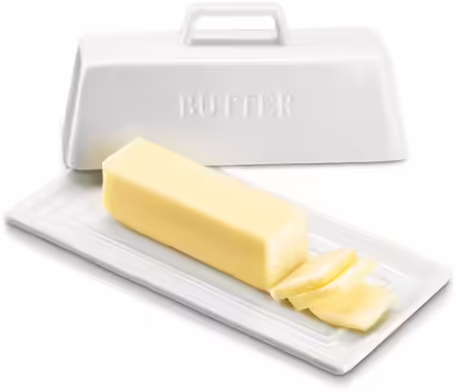 KooK Ceramic Butter Dish with Handle Cover Design