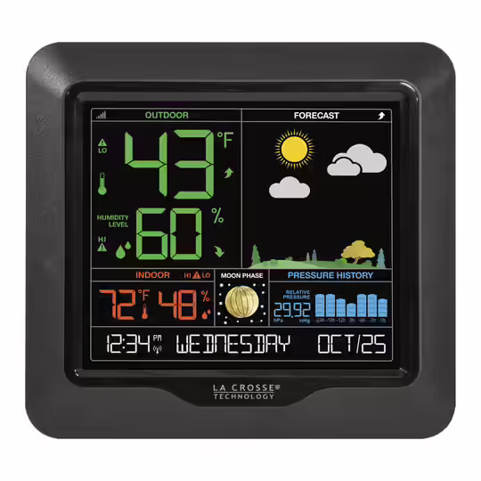 La Crosse Technology S84107 Color Forecast Station, Black