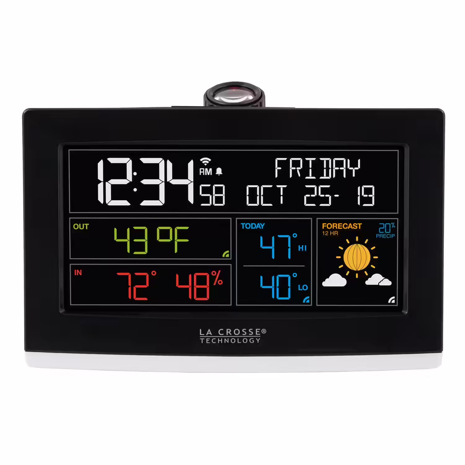 La Crosse Technology WiFi Projection Alarm Clock