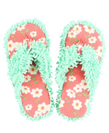 Lazy One Spa Flip-Flop Slippers for Women, Girls' Fuzzy House Slippers Rise and Shine Spa Slippers Small-Medium