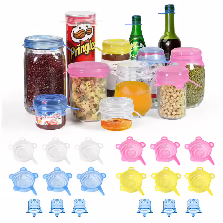 Longzon Silicone Stretch Lids, 12 Pack