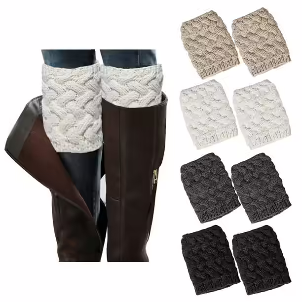 Loritta Women’s Crochet Knitted Boot Warmers (4 pairs)