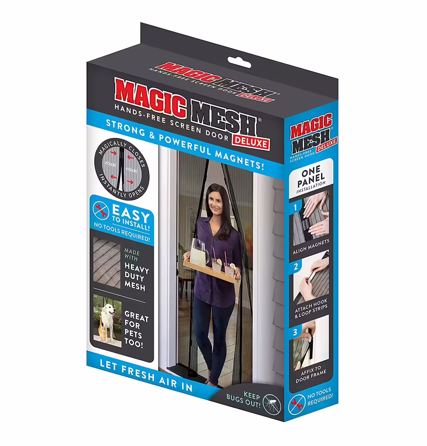 Magic Mesh Hands-Free Retractable Screen Door