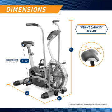 Marcy Exercise Upright Fan Bike For Cardio Training