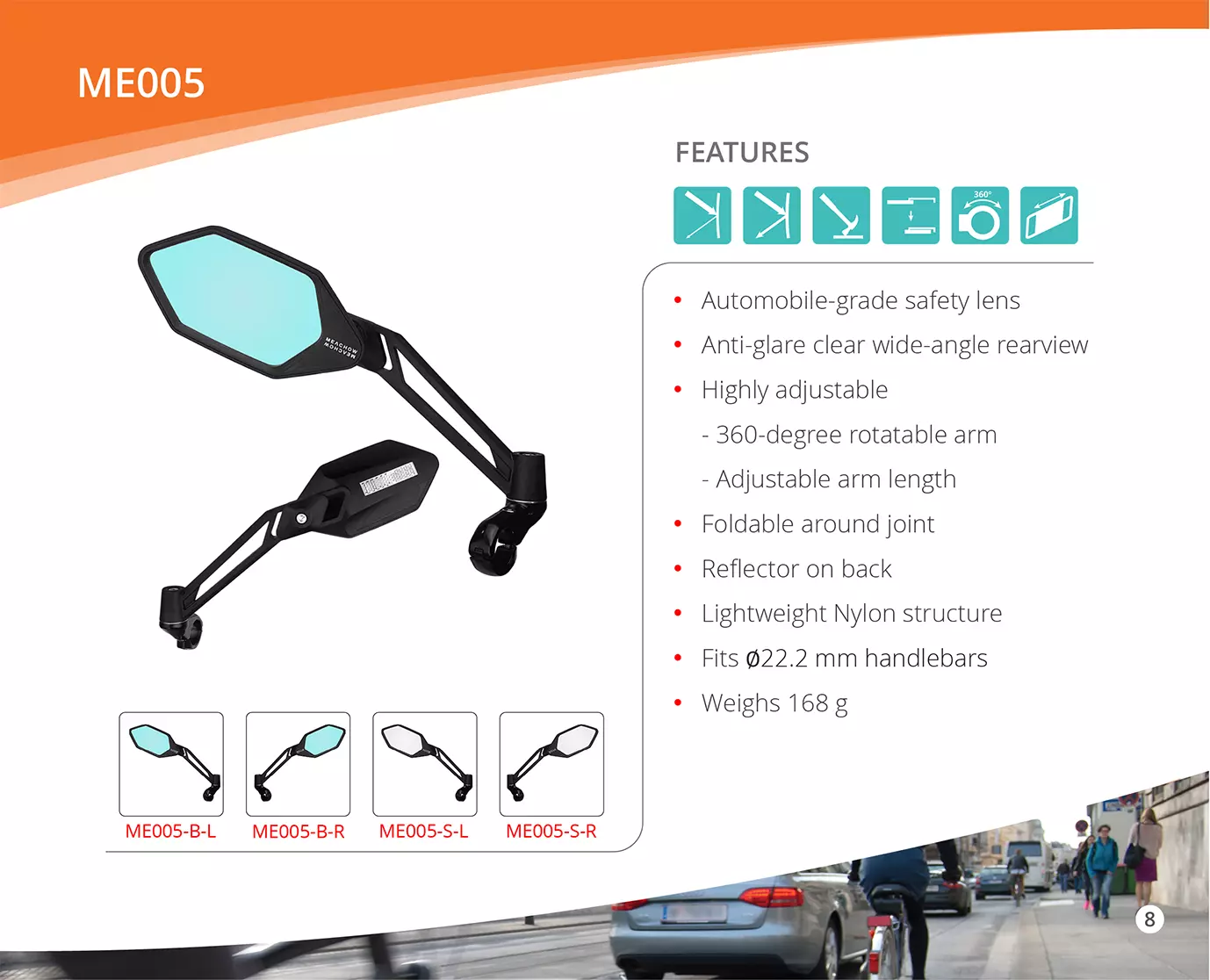 Meachow Handlebar Bike Mirror