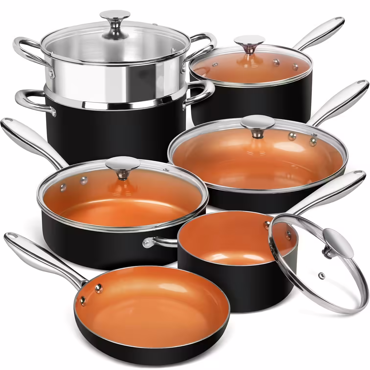 Michelangelo Copper Pots And Pans Set