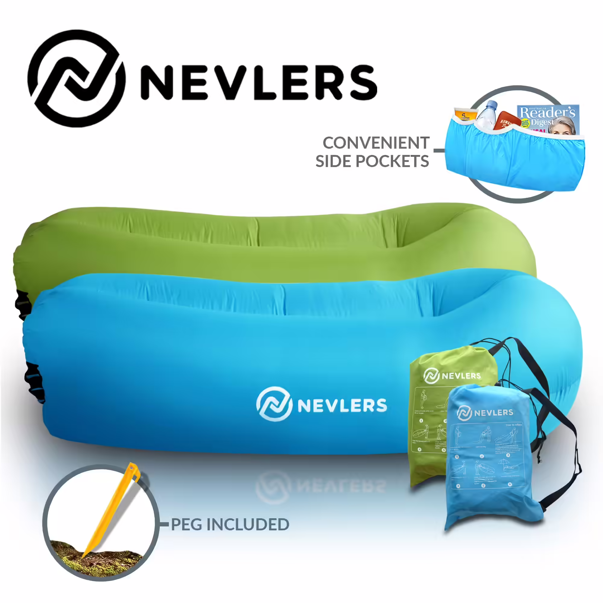 Mockins 2-Pack Inflatable Lounger