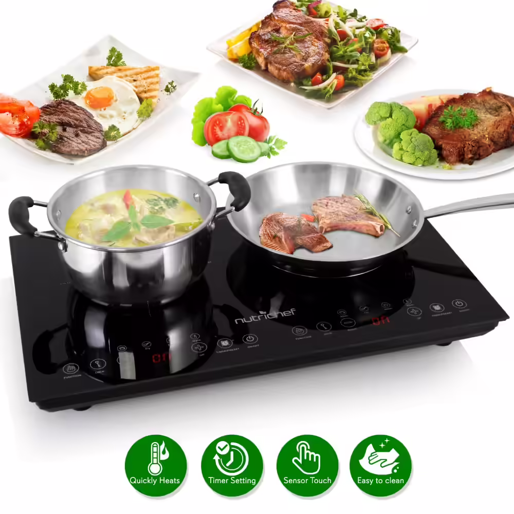 NutriChef Double Induction Cooktop