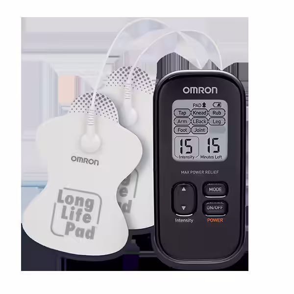 OMRON Max Power Relief TENS Unit Muscle Stimulator, Simulated Massage Therapy for Lower Back, Arm, Shoulder, Leg, Foot, and Arthritis Pain, Drug-Free Pain Relief (PM500)