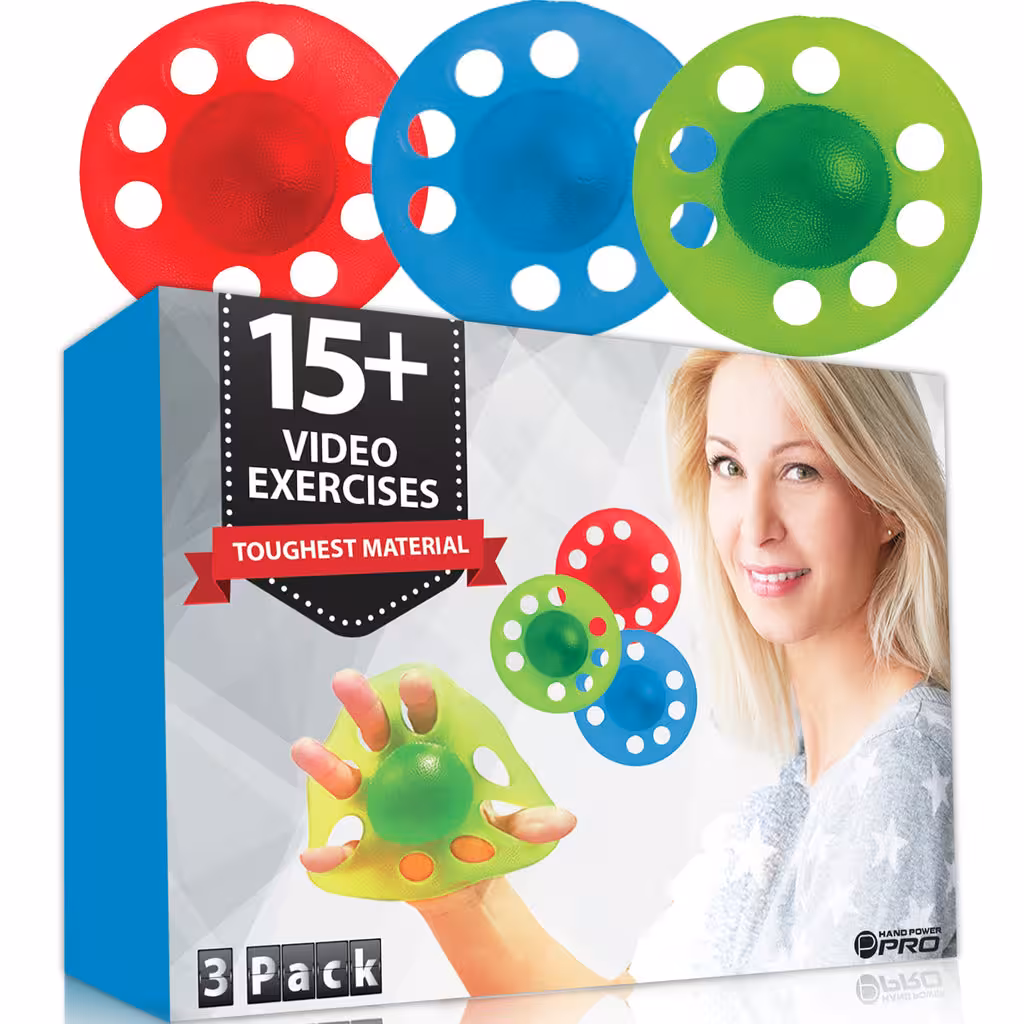 Pykal 3x Hand and Finger Strengtheners - 15+ VIDEO EXERCISES included with HAND POWER PRO | Finger Exerciser Hand Grip Strengthener For Seniors, Arthritis, Carpal Tunnel, Computer Users, Rock Climbers
