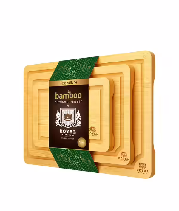 Royal Craft Wood Premium Bamboo Cutting Board Set