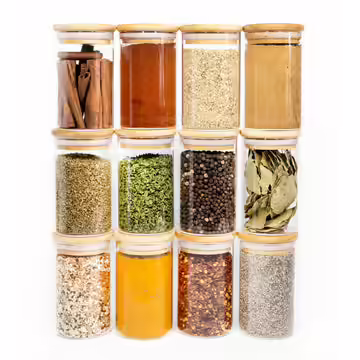 Savvy And Sorted Natural Bamboo Spice Jars