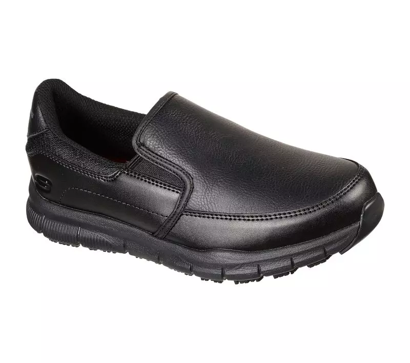 Skechers Women's Nampa-annod Food Service Shoe 10 Black Polyurethane