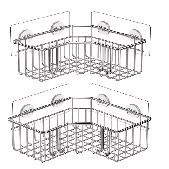 Smartake 2-Pack Rust-Proof Corner Shower Caddy – 01-Silver