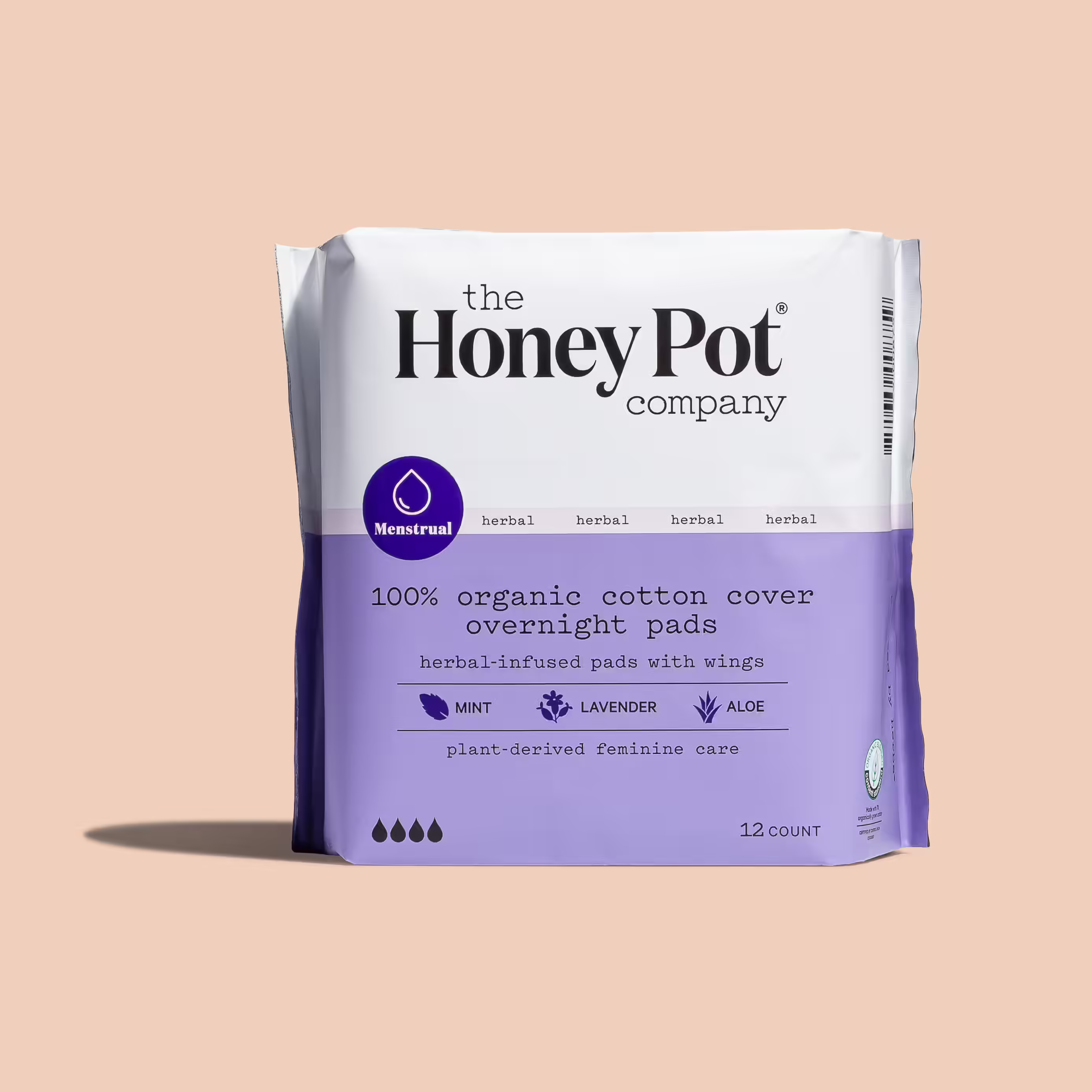The Honey Pot Company Overnight Herbal Pads With Wings