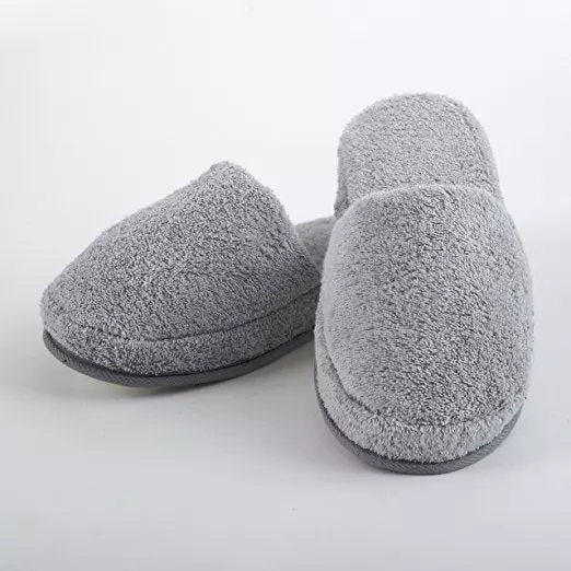 Turkish Luxury Spa Slippers for Men and Women, 100% Cotton Terry House Slippers Indoor/Outdoor, Made in Turkey (Medium, Steel) Medium Steel