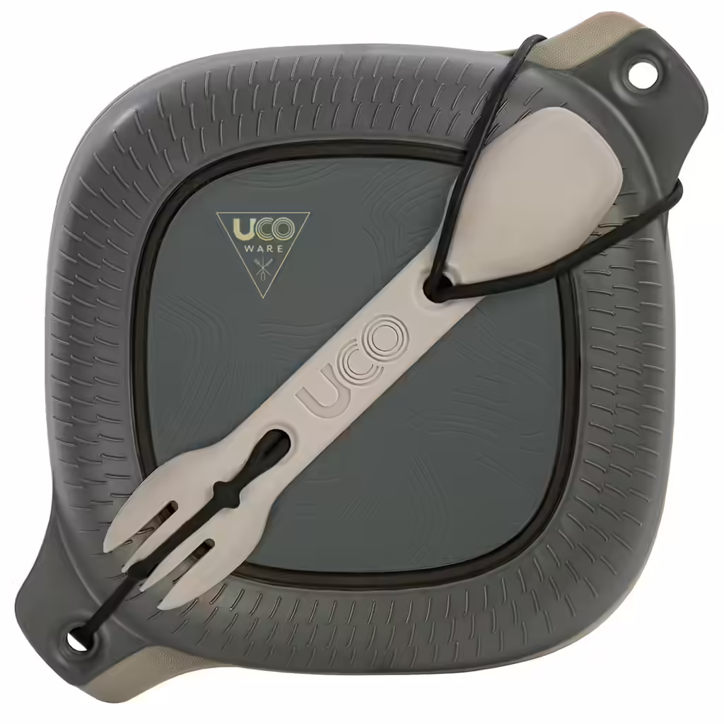 UCO 4-Piece Camping Mess Kit with Bowl, Plate and 3-in-1 Spork Utensil Set