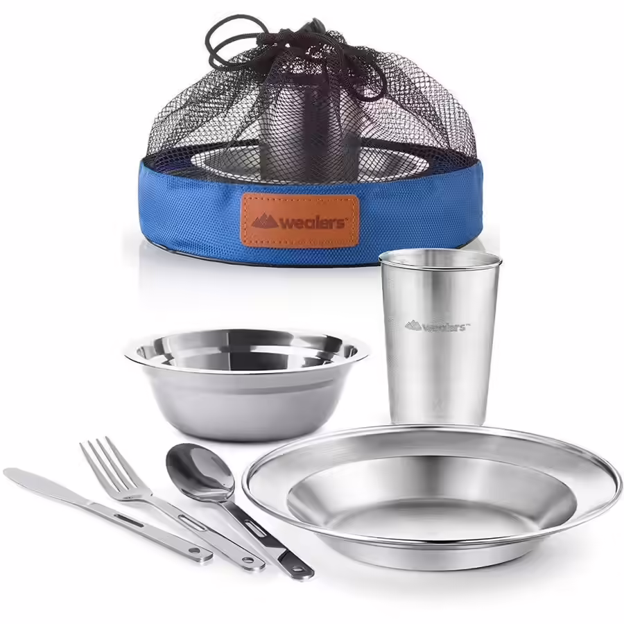 Unique Complete Messware Kit Polished Stainless Steel Dishes Set