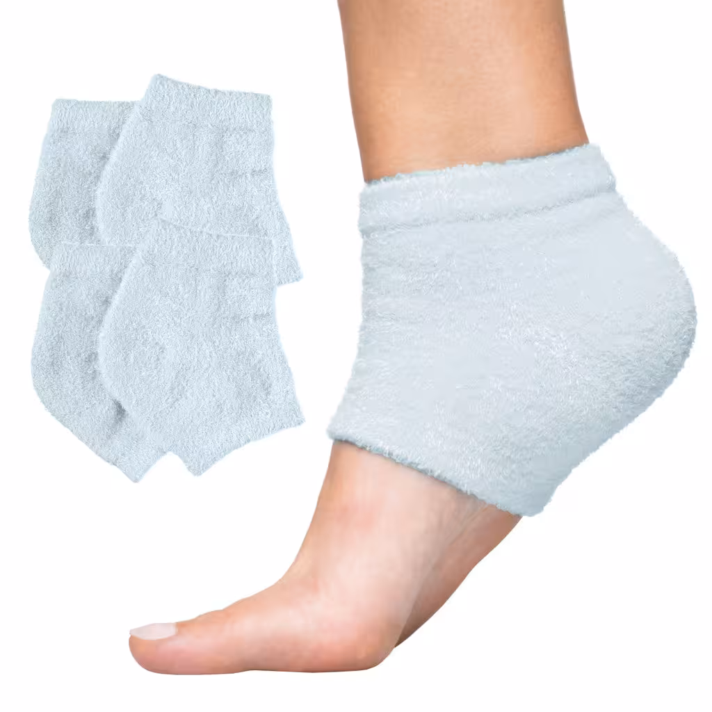 ZenToes Moisturizing Heel Socks 2 Pairs Gel Lined Toeless Spa Socks to Heal and Treat Dry