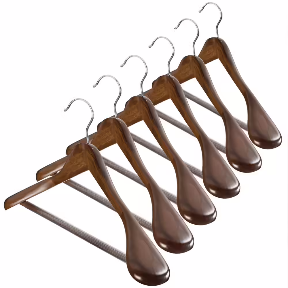 Zober Wide Shoulder Wooden Hangers